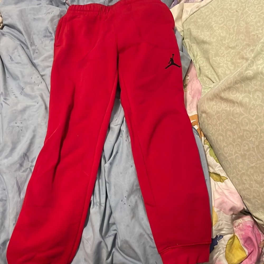 Red large kids Jordan’s sweat pants